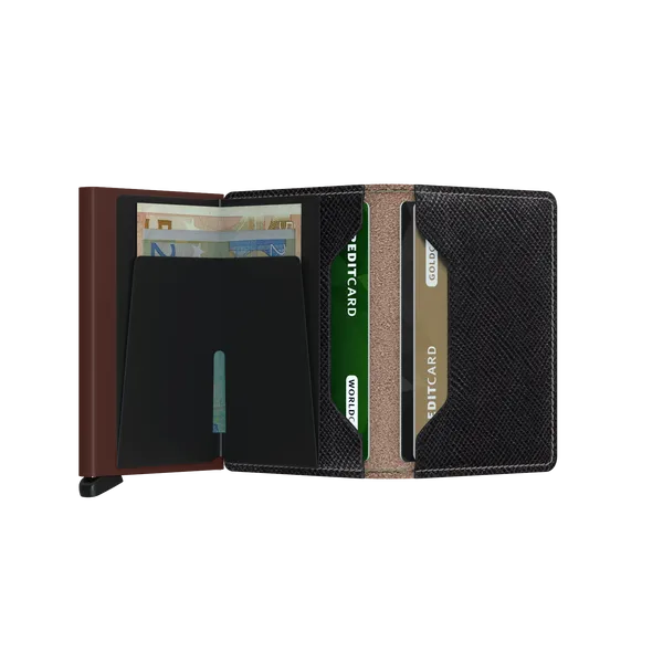 Secrid Slimwallet - Saffiano Brown Image 2 Confer’s Jewelers Bellefonte, PA