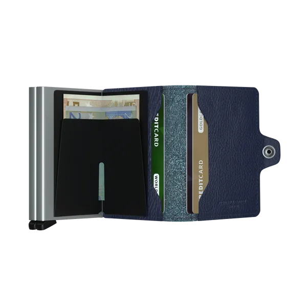 Twinwallet - Vegetable Tanned Navy and Silver Image 2 Confer’s Jewelers Bellefonte, PA