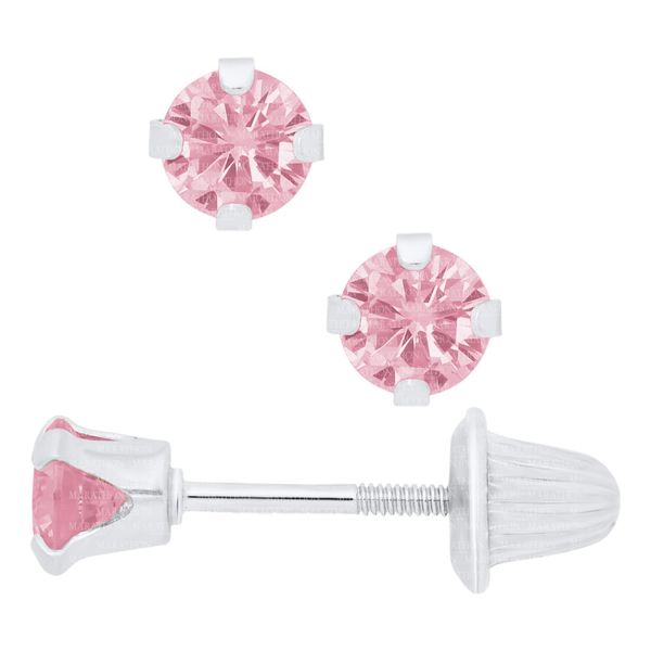 Sterling Silver Pink Cubic Zirconia Stud Earrings Confer’s Jewelers Bellefonte, PA