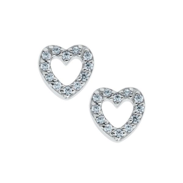 Sterling Silver Open Heart Cz Earrings Confer’s Jewelers Bellefonte, PA