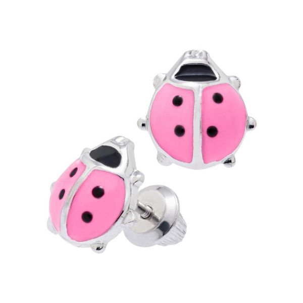Sterling Silver Pink Lady Bug Earrings Confer's Jewelers Bellefonte, PA