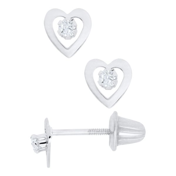 Sterling Silver Open Heart Earrings With Cz Confer’s Jewelers Bellefonte, PA