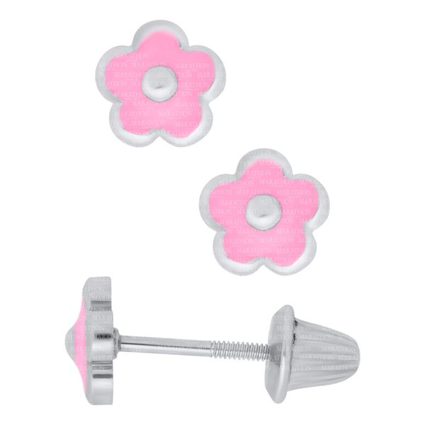 Sterling Silver Pink Flower Kid Earrings Confer’s Jewelers Bellefonte, PA