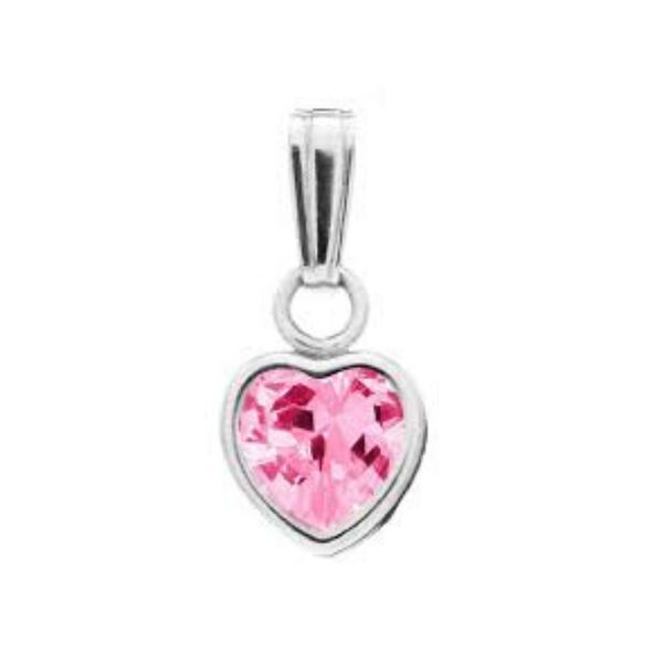 Sterling Silver Pink CZ Heart Pendant Confer’s Jewelers Bellefonte, PA