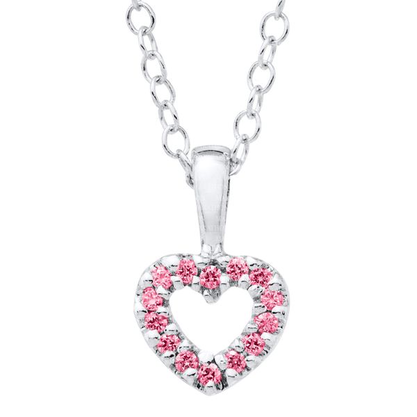 Sterling Silver Open Heart Pink CZ Necklace Confer’s Jewelers Bellefonte, PA