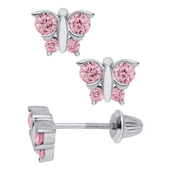 Sterling Silver Pink CZ Butterfly Earrings Confer’s Jewelers Bellefonte, PA