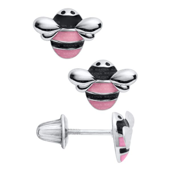 Sterling Silver Pink And Black Bumblebee Earrings Confer’s Jewelers Bellefonte, PA