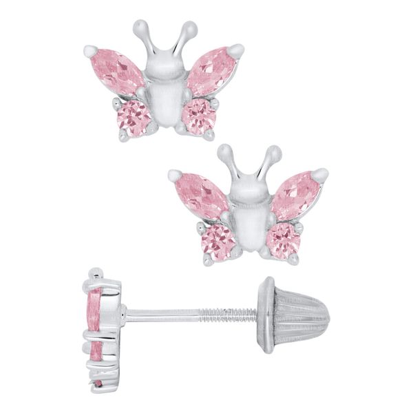 Sterling Silver Pink CZ Butterfly Earrings Confer’s Jewelers Bellefonte, PA