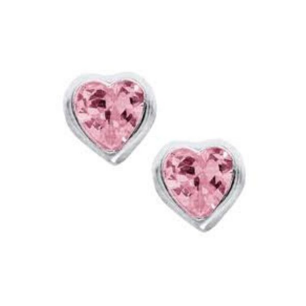 Sterling Silver Pink CZ Heart Earrings Confer’s Jewelers Bellefonte, PA