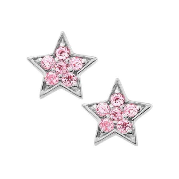 Sterling Silver Star Pink Cubic Zirconium Earrings Confer’s Jewelers Bellefonte, PA