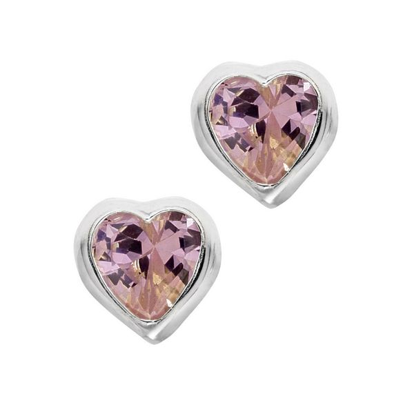 Sterling Silver Heart October Birthstone Earrings Confer’s Jewelers Bellefonte, PA