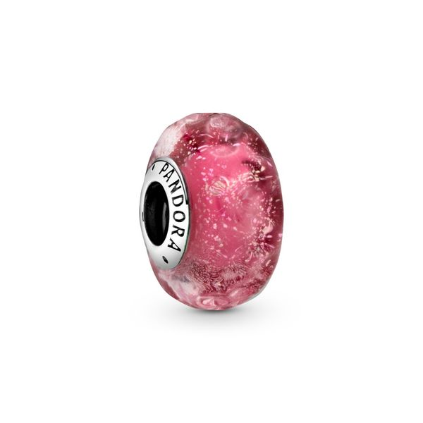 Wavy Fancy Pink Murano Glass Charm Confer’s Jewelers Bellefonte, PA