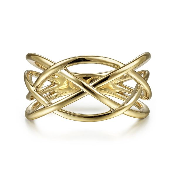 14K Yellow Gold Intersecting Plain Bands Ring Confer’s Jewelers Bellefonte, PA