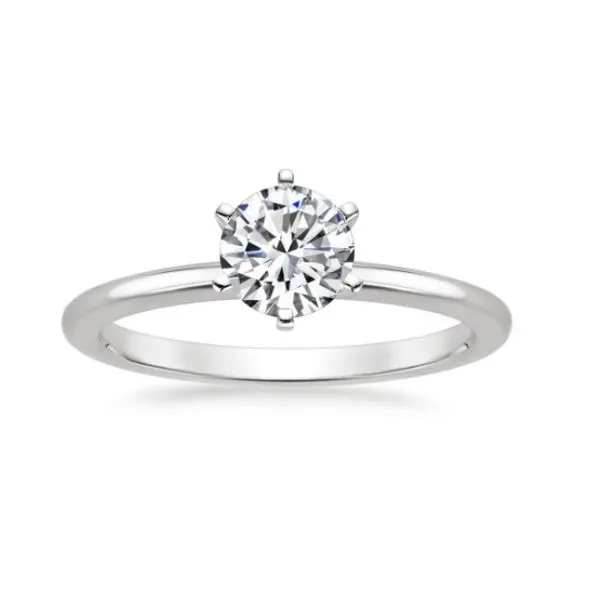 Six-Prong Solitaire Engagement Ring in 18k White Gold Conti Jewelers Endwell, NY