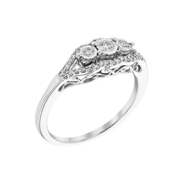 1/4CT. T.W. Round-Cut Diamond Three Stone Engagement Ring 14k White Gold Image 2 Conti Jewelers Endwell, NY