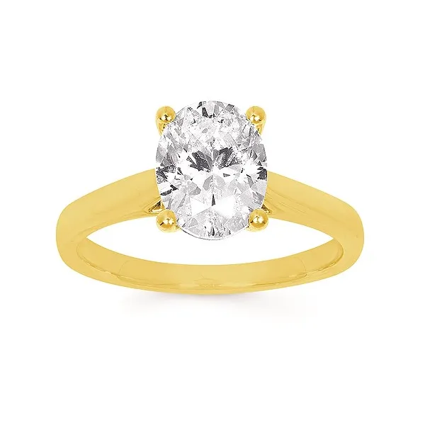 14k Yellow Gold 2.03cttw Lab Dia Oval Engagement Ring Sz 6.5 Conti Jewelers Endwell, NY