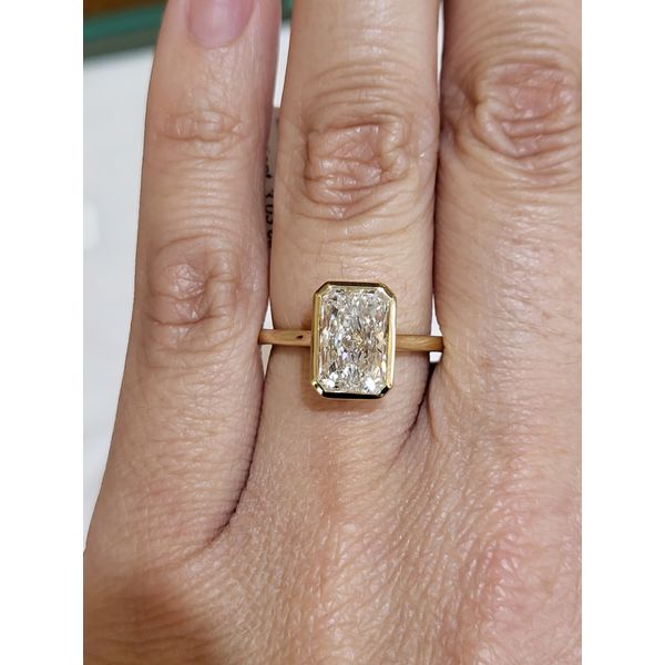 14k YG 3.03ct Lab Dia RA Bezel set Ring IGI#701503742 Conti Jewelers Endwell, NY