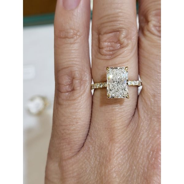 14k YG 3.50cttw Lab Dia RA (3.03 center) Pave set Ring IGI#675572429 Conti Jewelers Endwell, NY