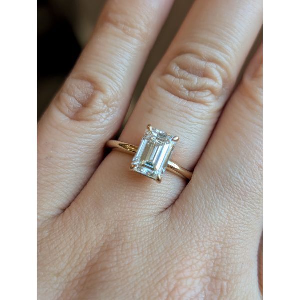 2.05ct Emerald Cut Lab Grown Diamond Ring made in 14k Yellow Gold Conti Jewelers Endwell, NY