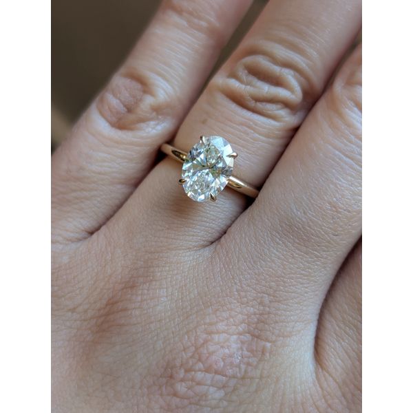 2.09 Carat Oval Cut Lab-Grown Diamond Engagement Ring in 14k Yellow Gold Conti Jewelers Endwell, NY