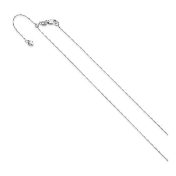 .55mm Baby Box Chain in 14k White Gold, 22" Image 3 Conti Jewelers Endwell, NY