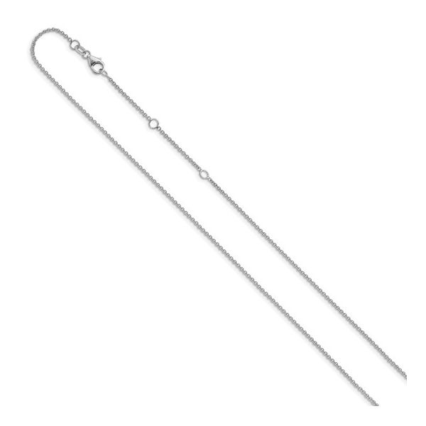 1.4mm Round Cable Chain in 14k White Gold, 16" + 2" Image 2 Conti Jewelers Endwell, NY
