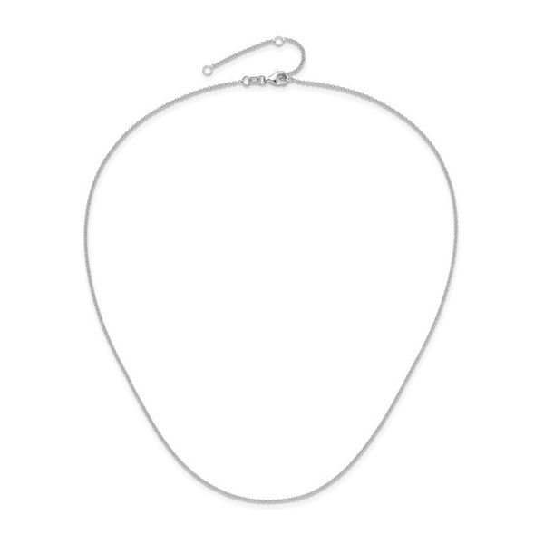 1.4mm Round Cable Chain in 14k White Gold, 16" + 2" Image 4 Conti Jewelers Endwell, NY