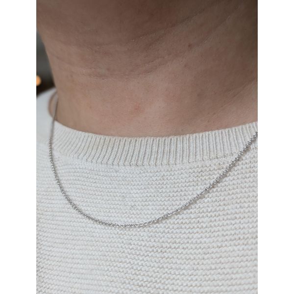 1.4mm Round Cable Chain in 14k White Gold, 16" + 2" Image 5 Conti Jewelers Endwell, NY