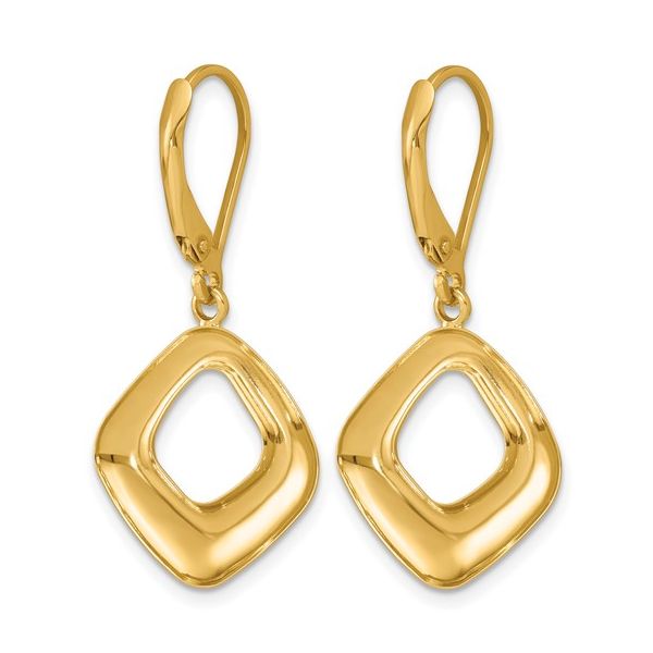 Diamond-cut Leverback Dangle Earrings in 14k Yellow Gold Image 3 Conti Jewelers Endwell, NY