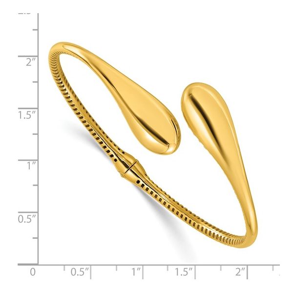 Bypass Teardrop Hinged Bangle Bracelet in 14k Yellow Gold Image 3 Conti Jewelers Endwell, NY