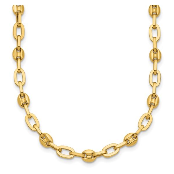 Fancy Link Necklace in 14k Yellow Gold Image 2 Conti Jewelers Endwell, NY