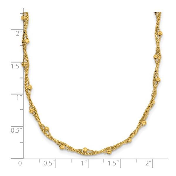 Textured Bead Necklace in 14k Yellow Gold Image 2 Conti Jewelers Endwell, NY