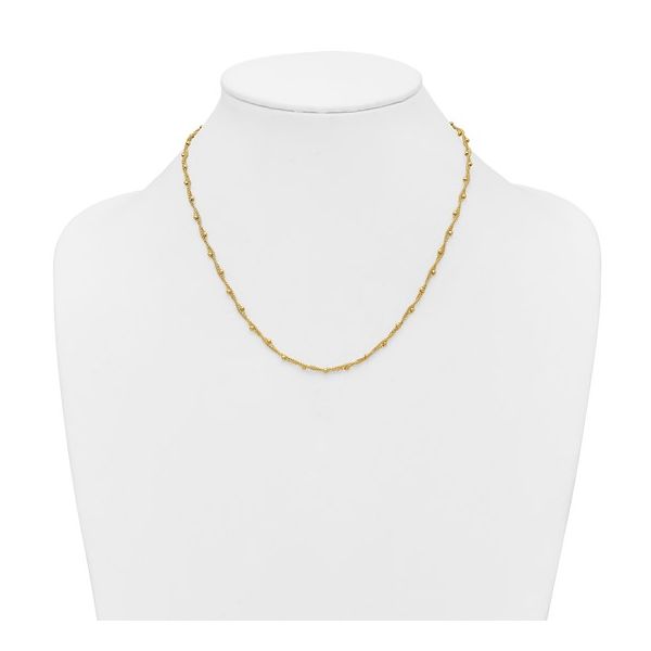 Textured Bead Necklace in 14k Yellow Gold Image 3 Conti Jewelers Endwell, NY