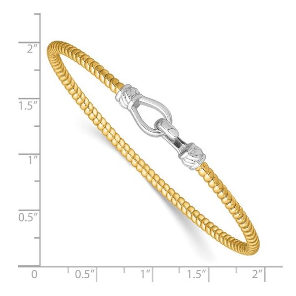 Vermeil Polished Twisted Bangle Bracelet in Sterling Silver Yellow Gold Image 3 Conti Jewelers Endwell, NY