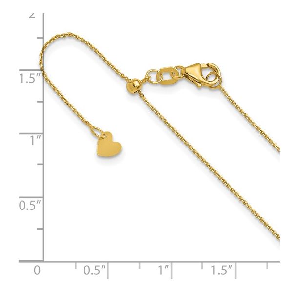 1mm Adjustable Cable Chain in 14k Yellow Gold, 22" Image 2 Conti Jewelers Endwell, NY