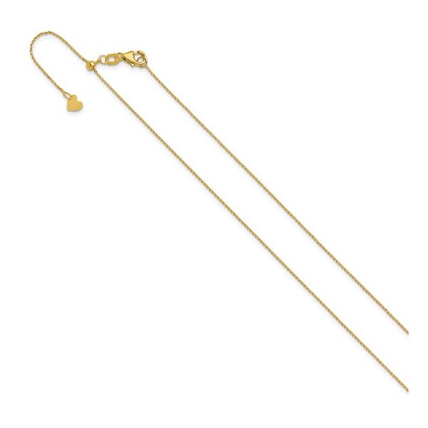 1mm Adjustable Cable Chain in 14k Yellow Gold, 22" Image 3 Conti Jewelers Endwell, NY