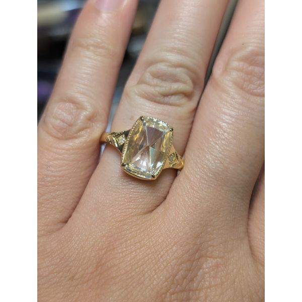 5.65 Ctw. Elara Grande Cushion Ring in Sterling Silver Yellow Gold Image 2 Conti Jewelers Endwell, NY