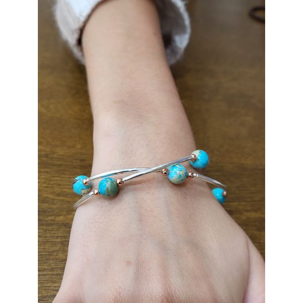 Blue Jasper Blessing Bracelet in Sterling Silver Image 2 Conti Jewelers Endwell, NY