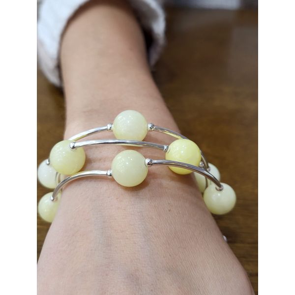 Yellow Jade Blessing Bracelet in Sterling Silver Image 2 Conti Jewelers Endwell, NY