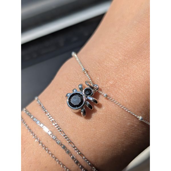 Black Cubic Zirconia Spider Charm in Sterling Silver Image 2 Conti Jewelers Endwell, NY