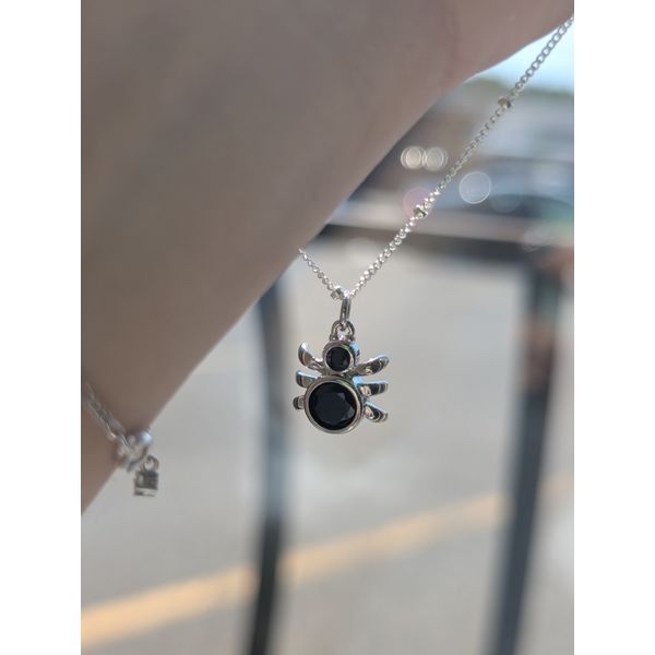 Black Cubic Zirconia Spider Charm in Sterling Silver Image 3 Conti Jewelers Endwell, NY