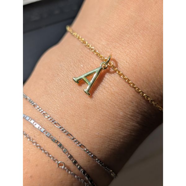 Polished "A" Initial Charm in Yellow Gold Fill Image 2 Conti Jewelers Endwell, NY
