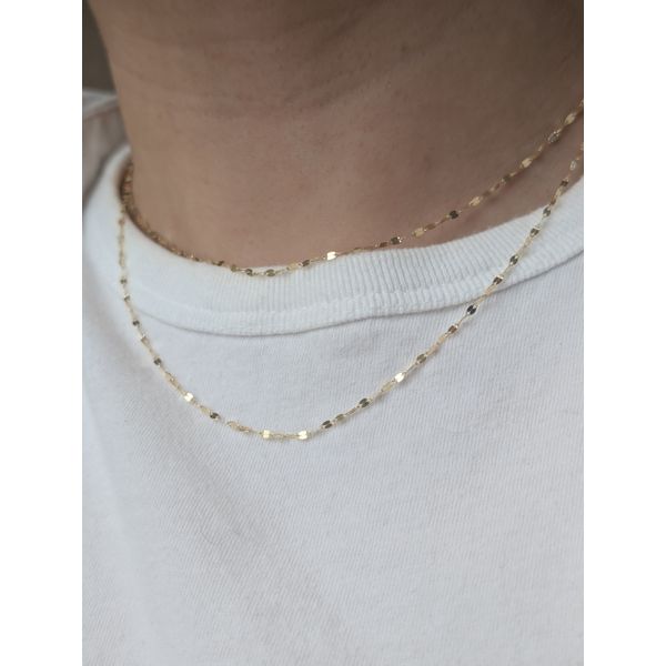 14k YG Polished Double Strand Mirror Necklace Image 2 Conti Jewelers Endwell, NY
