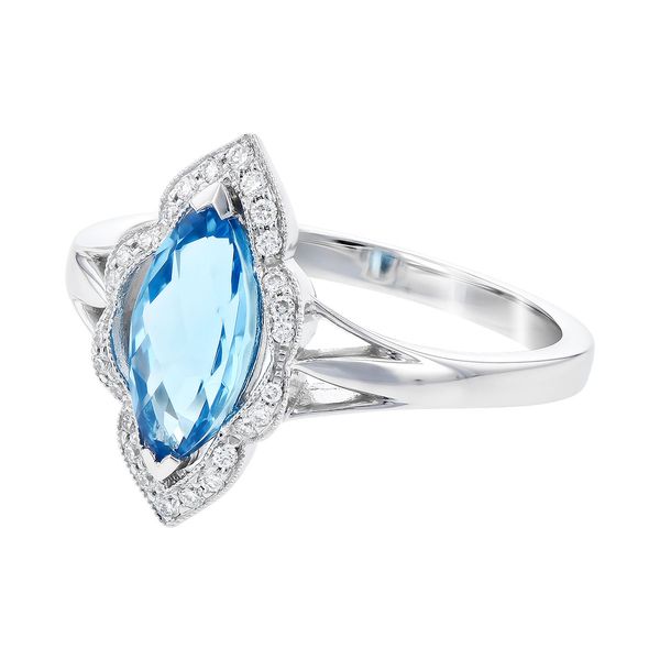 14K White Gold Halo Ring Conti Jewelers Endwell, NY