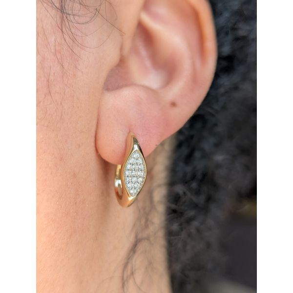 1/4ct. tw. Tapered Diamond Huggie Earrings in 14k Yellow Gold Image 2 Conti Jewelers Endwell, NY