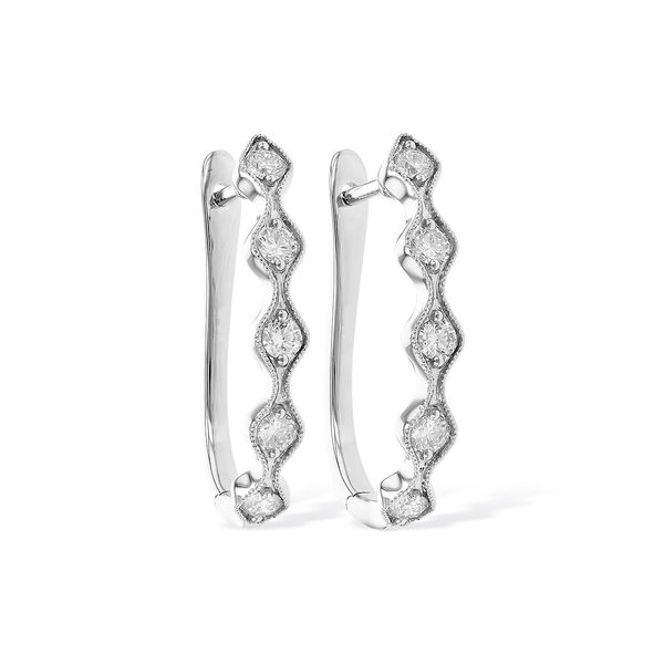 14K White Gold Hoop Earrings Conti Jewelers Endwell, NY