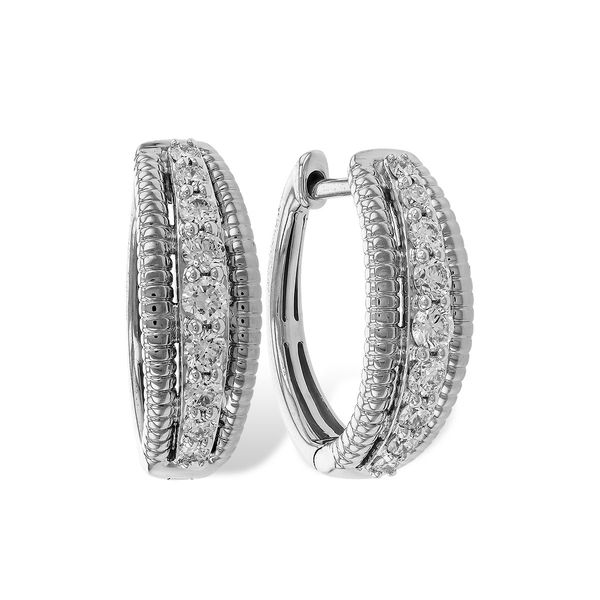 14K White Gold Hoop Earrings Conti Jewelers Endwell, NY