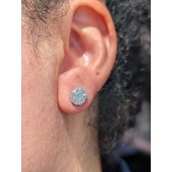 .5cttw. Diamond Cluster Studs in 14k White Gold Image 2 Conti Jewelers Endwell, NY