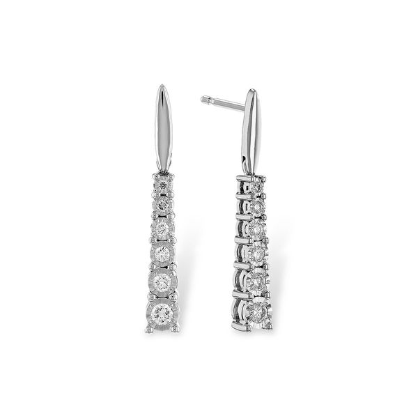 14K White Gold Dangle Earrings Conti Jewelers Endwell, NY
