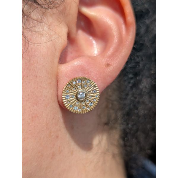 .51cttw. Diamond Round Disc Studs in 14k Yellow Gold Image 2 Conti Jewelers Endwell, NY